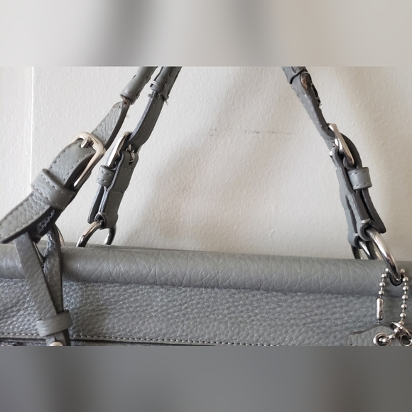 Coach Pinnacle Louisa Gray Pebbled Leather Shoulder Hand crossbody Bag EUC - Picture 9 of 12